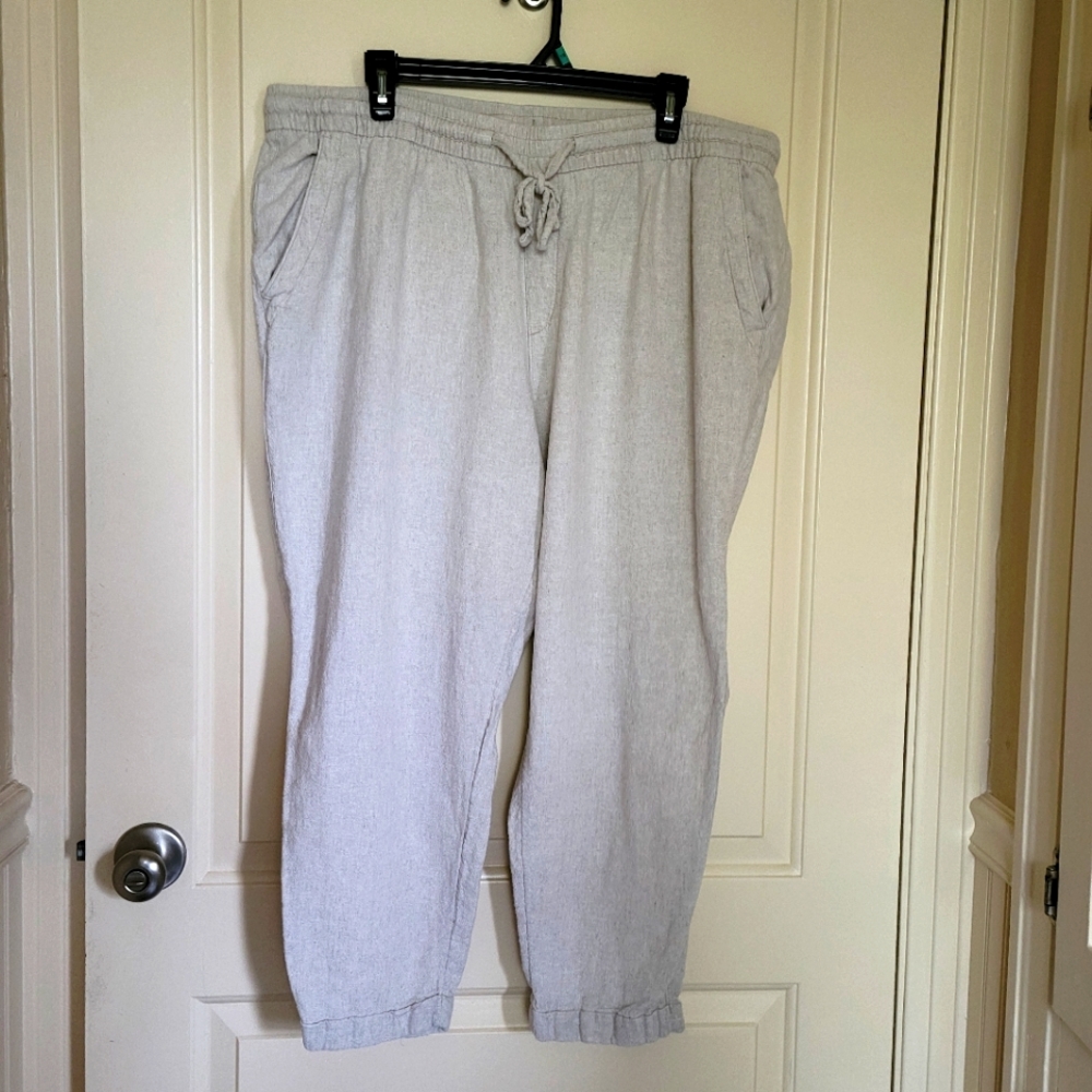 Old Navy linen tapered leg drawstring pants